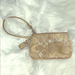Coach | Gold Wristlet